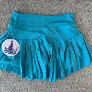 Girls Turquoise Pleated Skort